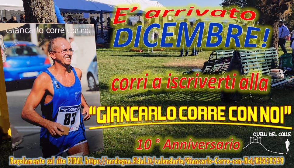 “Giancarlo corre con noi” Cagliari 18 dicembre 2022
