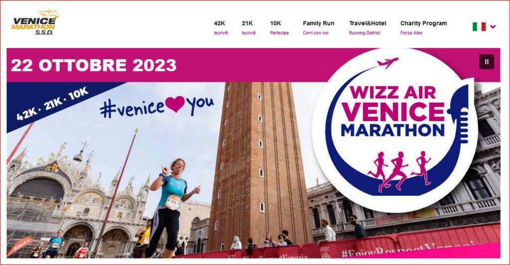 Venezia marathon  22 Ottobre  2023 – 10 – 21 – 42 km